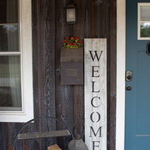 Rustic White Wash Front Porch Welcome Sign