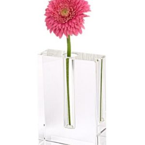 6" Clear Crystal Glass Square Table Vase