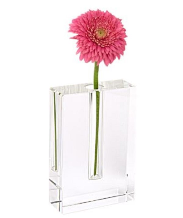 6" Clear Crystal Glass Square Table Vase - Image 2