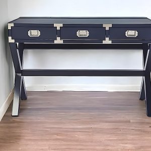 46" Blue Writing Desk With Three Drawers