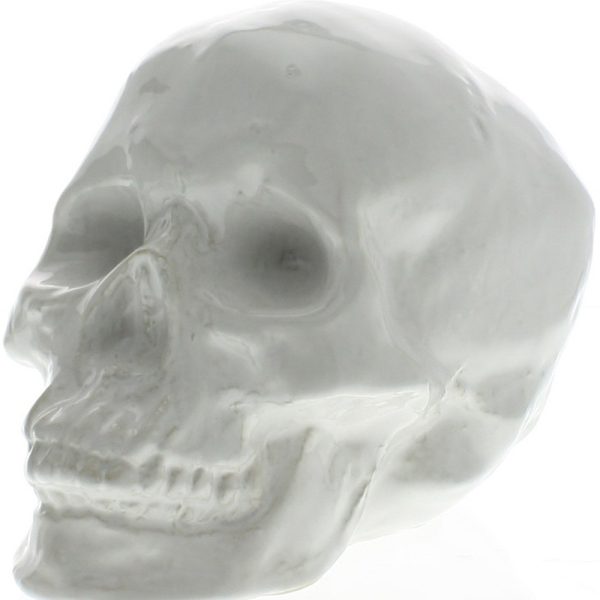 White Ceramic Skull Sculpture - Image 3
