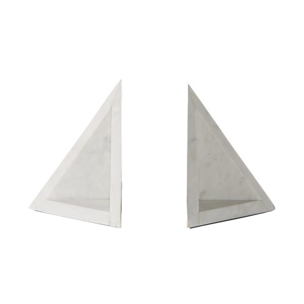 Set of Two 7" White Metal Decorative Bookends - Image 3