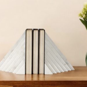 3D Modern Stepped Triangle Marble Bookends