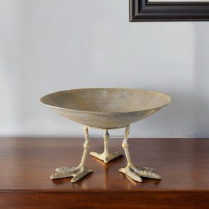 Antiqued Gold Webbed Feet Centerpiece Bowl