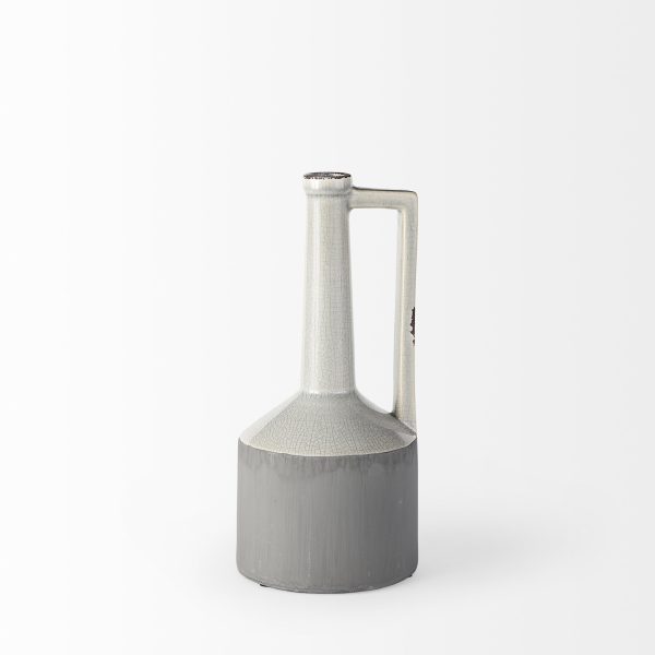 White And Gray Jug Vase - Image 3