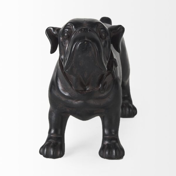 8" Black Polyresin Dog Tabletop Sculpture - Image 3
