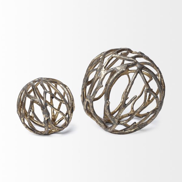 Gold Metal Tree Branch Sculpture - Image 3