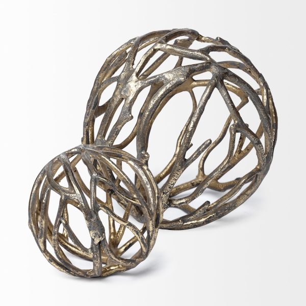 Gold Metal Tree Branch Sculpture - Image 2