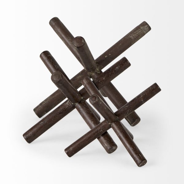 8" Rustic Metal X Decorative Sculpture - Image 3