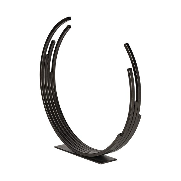 20" Black Iron Modern Abstract Tabletop Sculpture - Image 2