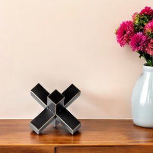 8" Black Metal Tabletop Sculpture