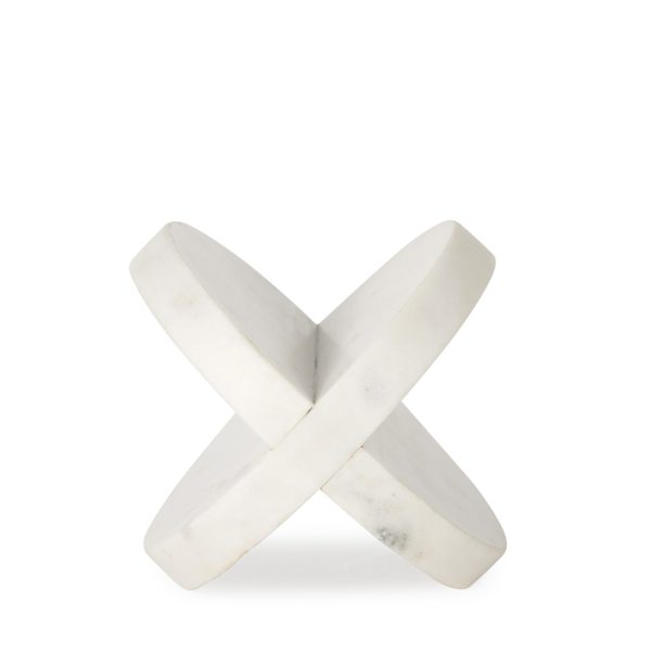 Petite White Marble Circular Sculpture - Image 2