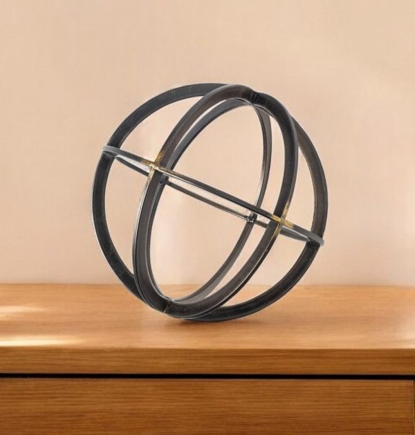 10" Black Metal Tabletop Sculpture - Image 2
