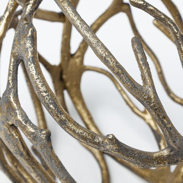 Petite Gold Metal Tree Branch Sculpture - Image 3