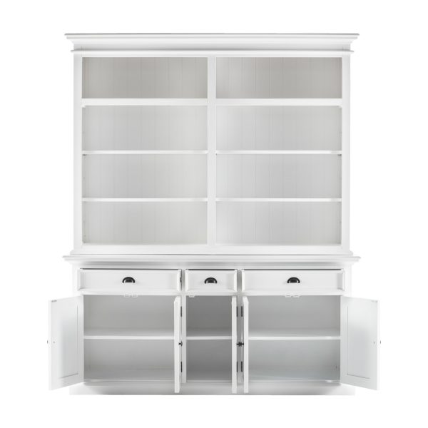 87" White Solid Wood Four Tier Bookcase - Image 3