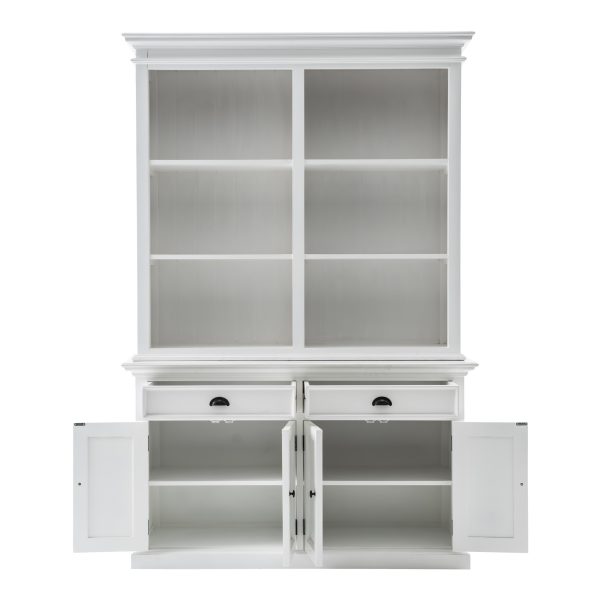 87" White Solid Wood Adjustable Four Tier Bookcase - Image 2