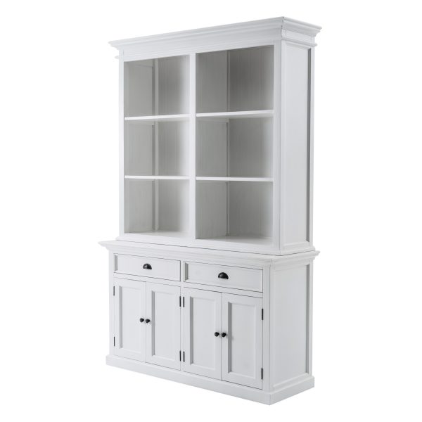 87" White Solid Wood Adjustable Four Tier Bookcase - Image 3