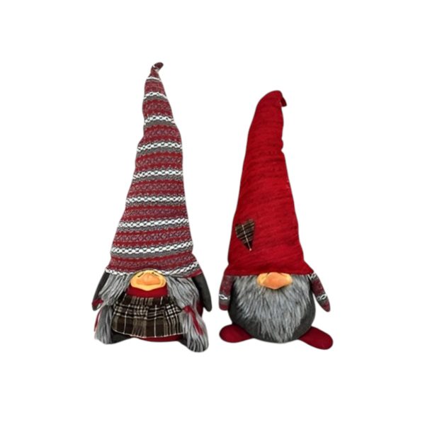 Red and Gray Holiday Plaid Girl Gnome - Image 3