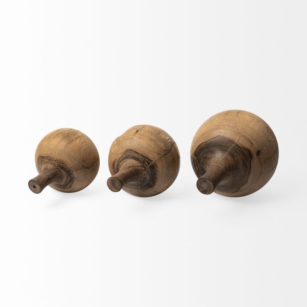 8" Vase Shaped Wooden Decor Piece - Image 3