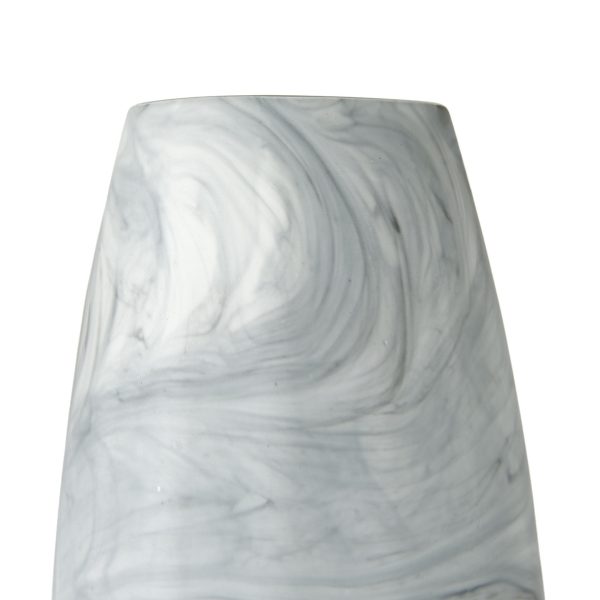 12" Gray and White Marble Design Glass Vase - Image 3