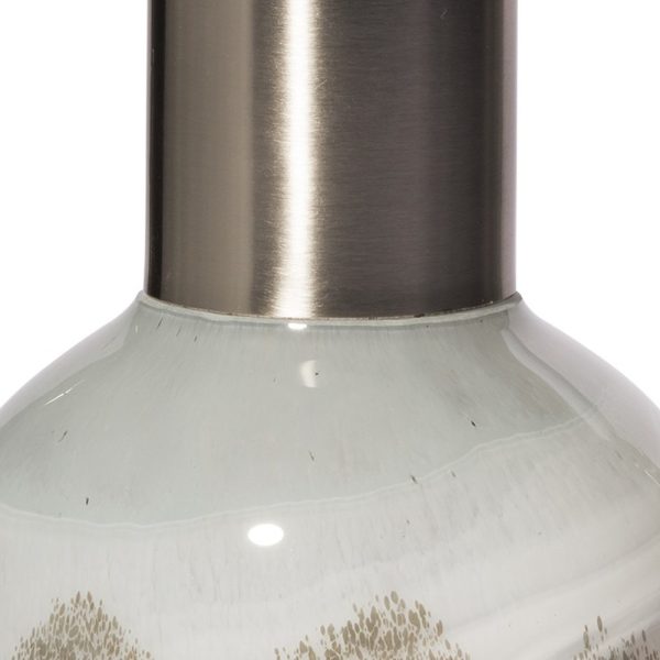 13" Brown Abstract Cylinder Crystal Glass Table Vase - Image 3
