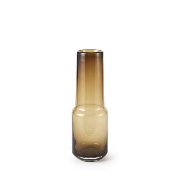 12" Brown Cylinder Crystal Glass Table Vase - Image 2