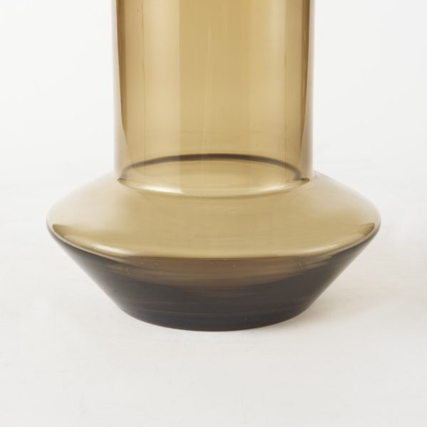 10" Vintage Look Ombre Brown Glass Vase - Image 2