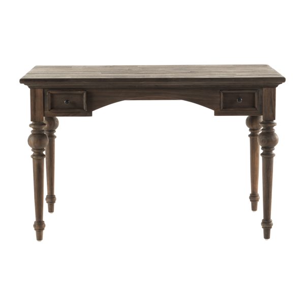 47" Brown Solid Wood Writing Desk With Two Drawers - Image 2