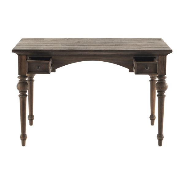 47" Brown Solid Wood Writing Desk With Two Drawers - Image 3