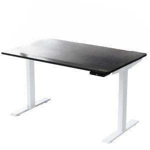 30" Adjustable Black and White Stainless Steel Computer Desk