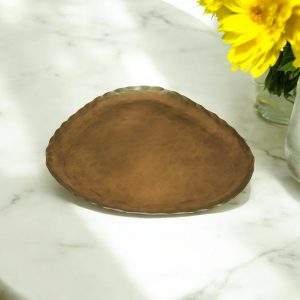 8" Brass Metal Hammered Decorative Tray