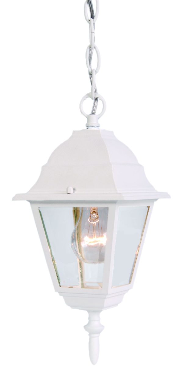 Distressed White Beveled Glass Outdoor Hanging Light - Image 3