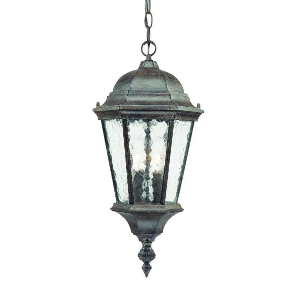 Two Light Antique Black Carousel Lantern Hanging Light - Image 3