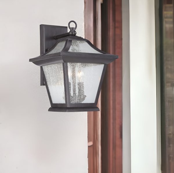 XL Matte Black Birdhouse Shape Outdoor Wall Light - Image 2