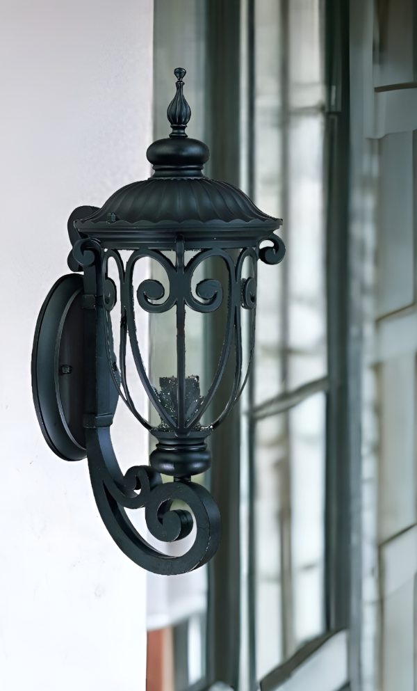 Traditional Matte Black Wall Sconce - Image 2