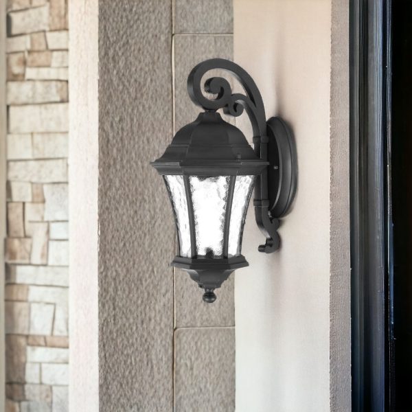 Matte Black Tapered Hanging Lantern Wall Light - Image 2