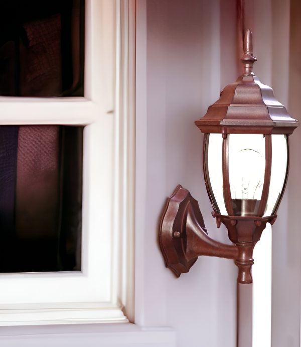 Dark Brown Globe Lantern Wall Light - Image 2