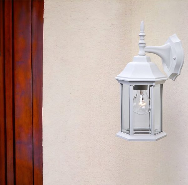 XL White Clear Glass Swing Arm Wall Light - Image 2