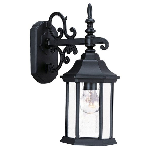 Petite Matte Black Domed Hanging Glass Lantern Wall Light - Image 3