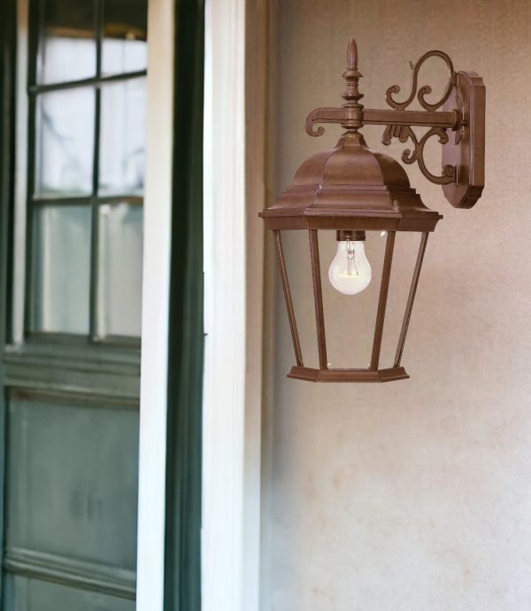 Brown Domed Hanging Lantern Wall Light - Image 2