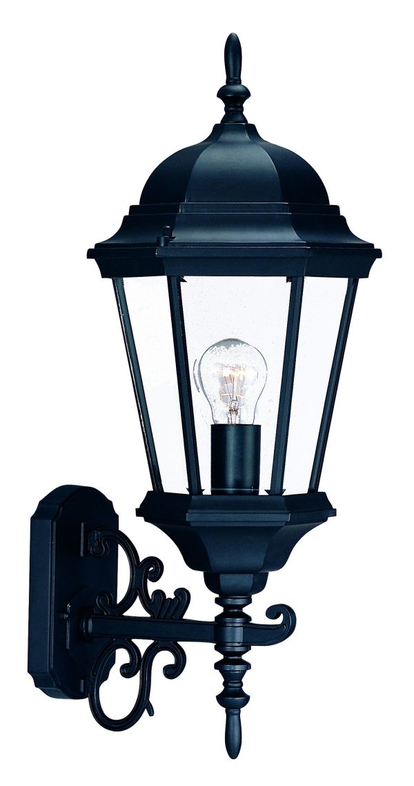 Matte Black Domed Glass Lantern Wall Light - Image 3