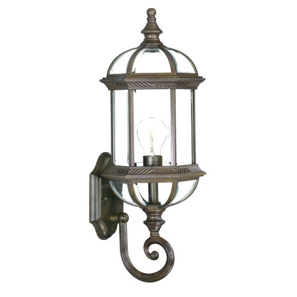 Antique Brown Cylindrical Lantern Wall Light - Image 3
