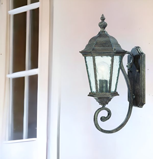 One Light Antique Black Carousel Lantern Wall Light - Image 2