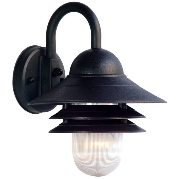 Matte Black Three Tier Lamp Shade Outdoor Wall Light - Image 3