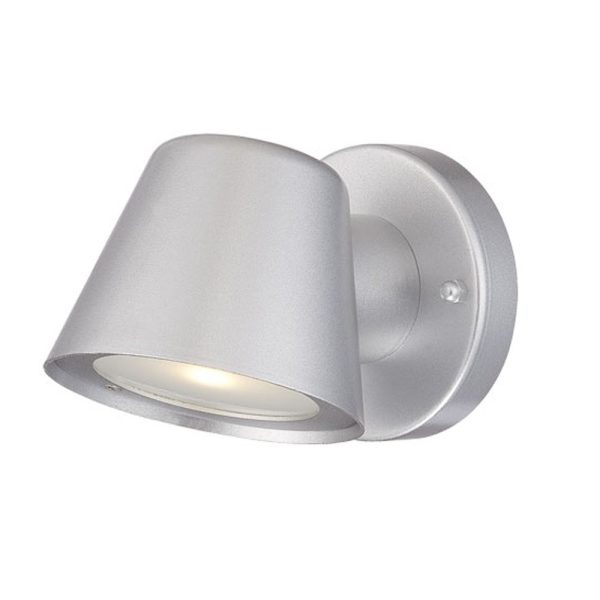 Brushed Silver LED Short Cone Wall Light - Image 3