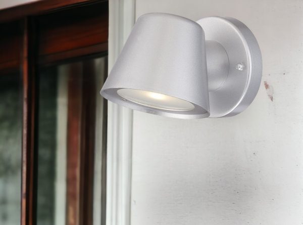 Brushed Silver LED Short Cone Wall Light - Image 2