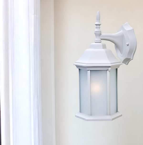 White Frosted Glass Swing Arm Wall Light - Image 2