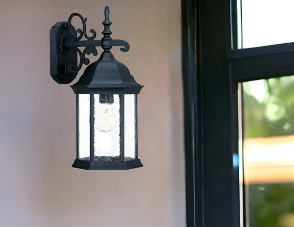 Petite Matte Black Domed Hanging Lantern Wall Light - Image 2