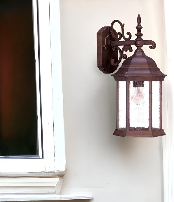 Narrow Brown Domed Hanging Lantern Wall Light - Image 2