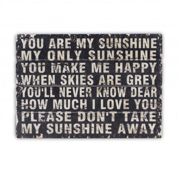 20" X 28" Rustic Black Wood You Are My Sunshine Wall Decor - Image 3